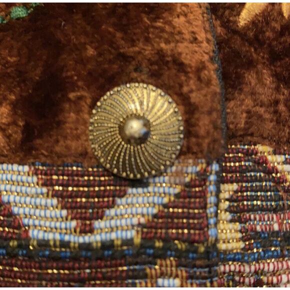 Vintage Boho Embroidered Patchwork Tapestry Vest Sz Medium Festival Renaissance - Picture 5 of 7